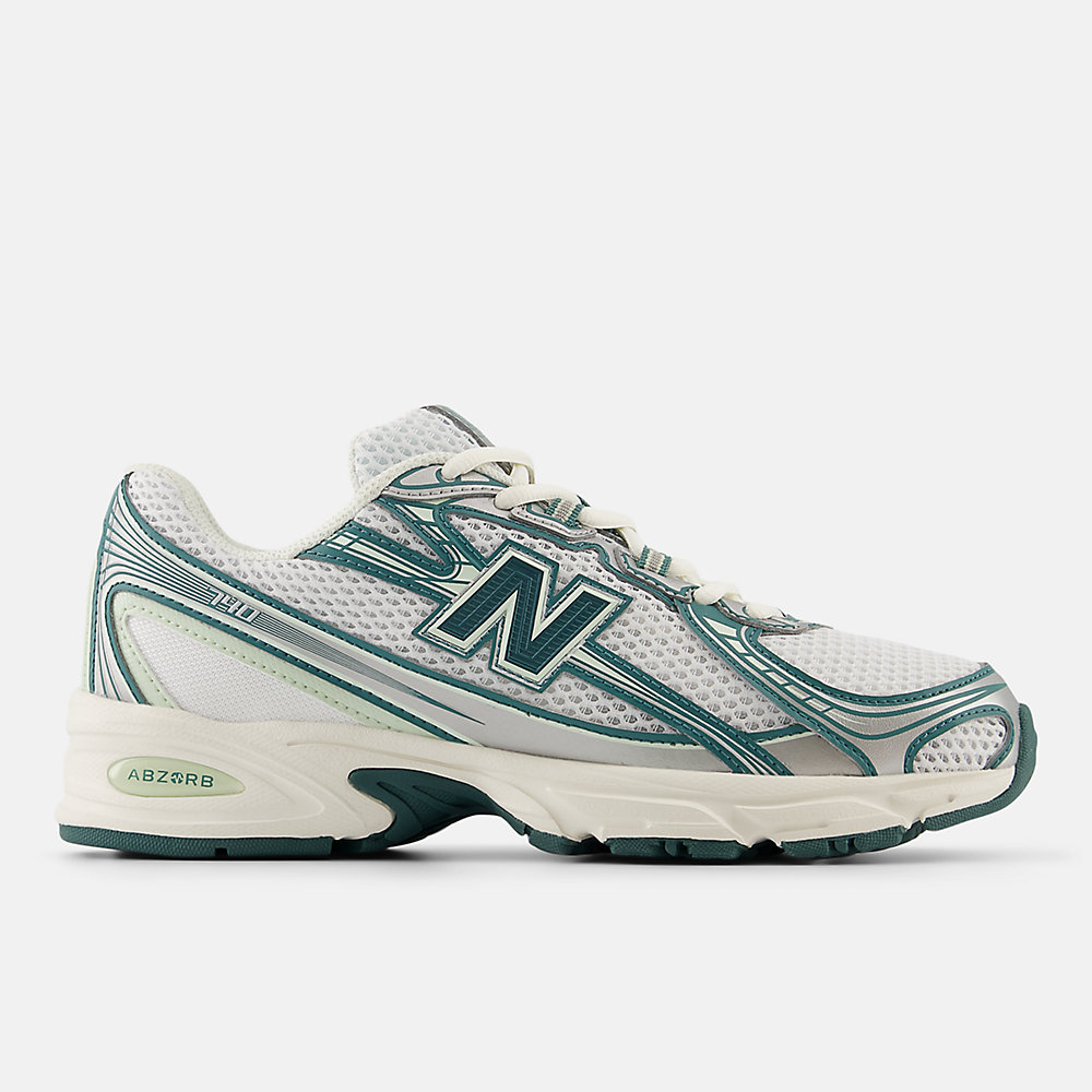 New Balance 740 Shoes White with Marsh Green and Sea Salt